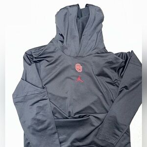 Oklahoma Sooners Football Team Issued Football Long Sleeve w/ Hood Jordan Brand